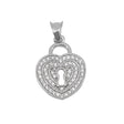 Pandantiv Inima cu pietre, Argint 925, 2.2 cm x 1.3 cm - vivimall.ro