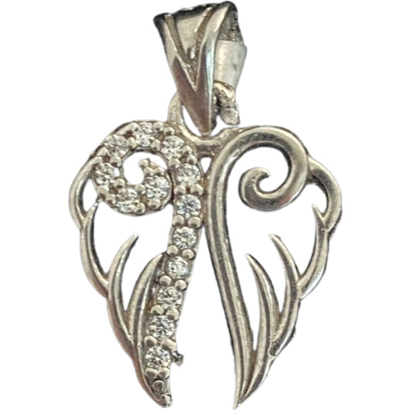 Pandantiv, Jolie Silver, Argint 925, Model 2 Aripi cu Zirconii, 19 x 16 mm, 1.8 g - vivimall.ro