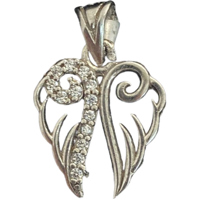 Pandantiv, Jolie Silver, Argint 925, Model 2 Aripi cu Zirconii, 19 x 16 mm, 1.8 g - vivimall.ro