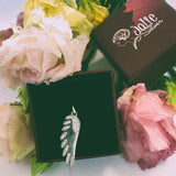 Pandantiv, Jolie Silver, Argint 925, Model Aripa Rodiata cu Zirconii, 30 x 7 mm, 2.3 g - vivimall.ro