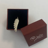 Pandantiv, Jolie Silver, Argint 925, Model Aripa Rodiata cu Zirconii, 30 x 7 mm, 2.3 g - vivimall.ro