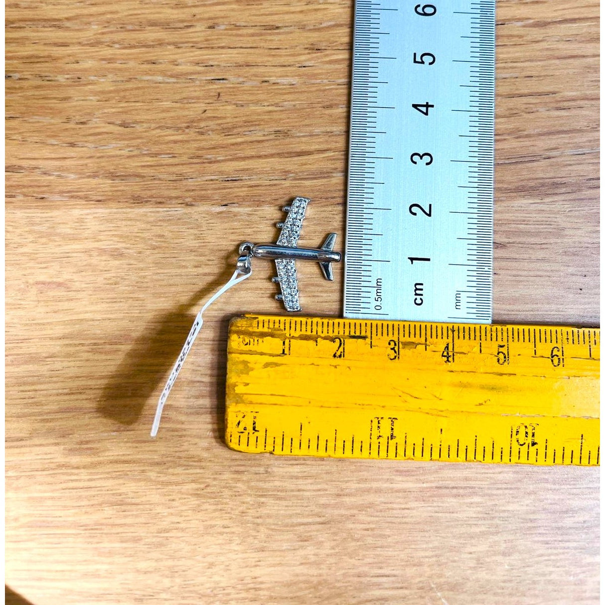 Pandantiv, Jolie Silver, Argint 925, Model Avion Cu Zirconii, 1.7 G, 2x2 Cm - vivimall.ro