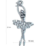 Pandantiv, Jolie Silver, Argint 925, Model Balerina cu Zirconii, 27 x 10 mm, 1.1 g - vivimall.ro