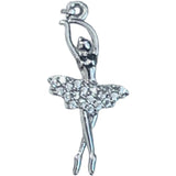 Pandantiv, Jolie Silver, Argint 925, Model Balerina cu Zirconii, 27 x 10 mm, 1.1 g - vivimall.ro