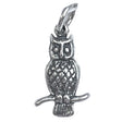 Pandantiv argint 925 model bufniță pe creangă Jolie Silver, vedere frontală, dimensiuni 2x1 cm