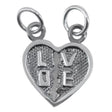 Pandantiv argint 925 Jolie Silver, model Două Jumătăți Love, vedere frontală, 1,5 x 1,5 cm