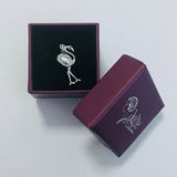 Pandantiv, Jolie Silver, Argint 925, Model Flamingo cu Zirconii, 27 x 10 mm, 1.5 g - vivimall.ro