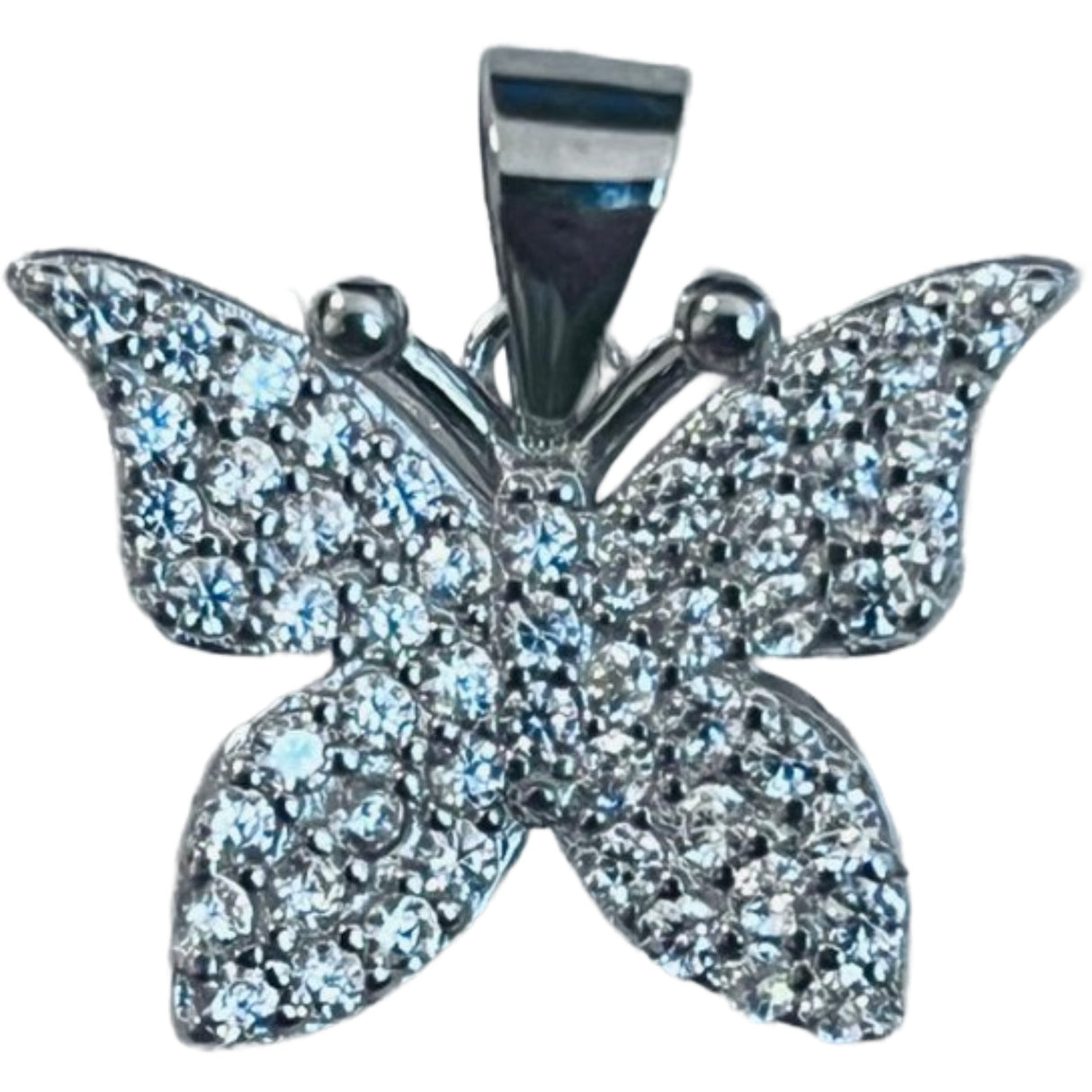 Pandantiv, Jolie Silver, Argint 925, Model Fluture cu Pietre Rodiat, Zirconiu, 18 x 15 mm, 2.3 g - vivimall.ro