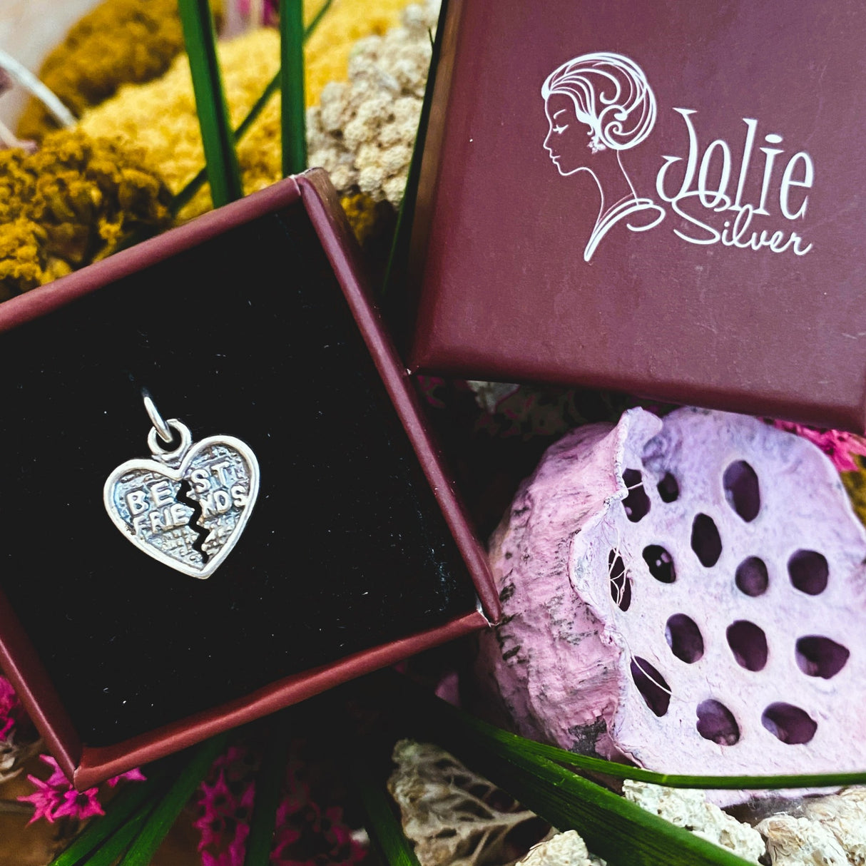 Pandantiv, Jolie Silver, Argint 925, Model Inima Best Friend, 1 g, 10x12 mm - vivimall.ro