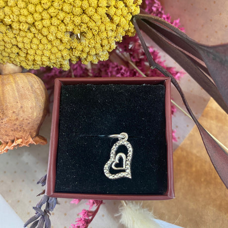 Pandantiv, Jolie Silver, Argint 925, Model Inima in Inima, 0.9 g, 18x11 mm - vivimall.ro