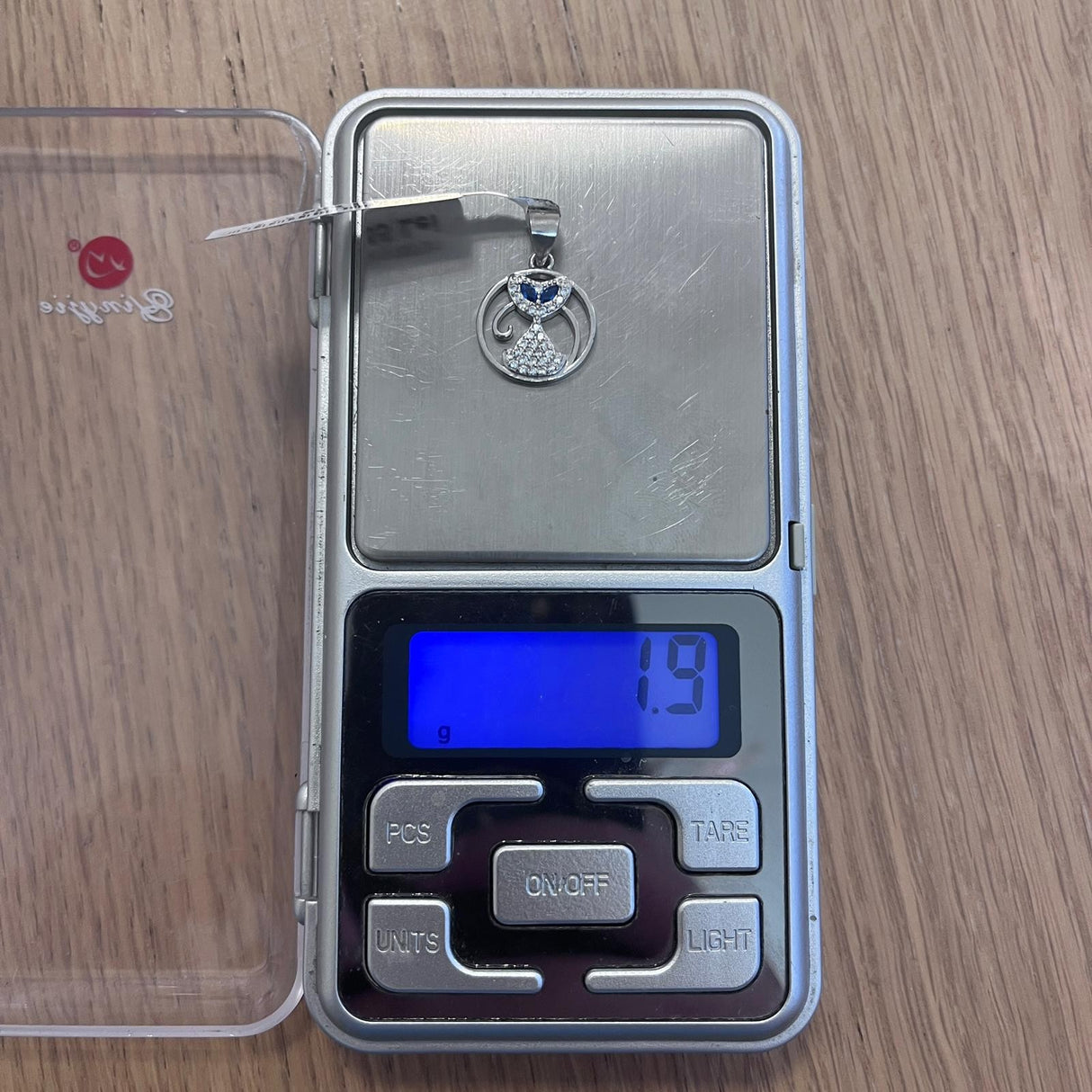 Pandantiv, Jolie Silver, Argint 925, Model Pisica in cerc cu Ochi Albastri, 15 x 15 mm, 1.9 g - vivimall.ro