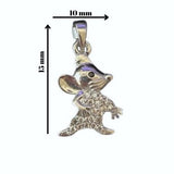 Pandantiv, Jolie Silver, Argint 925, Model Soricel cu Zirconii, 1 g, 15x10 mm - vivimall.ro