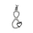 Pandantiv Opt cu Inima, Argint 925, 2.8 cm x 1 cm - vivimall.ro