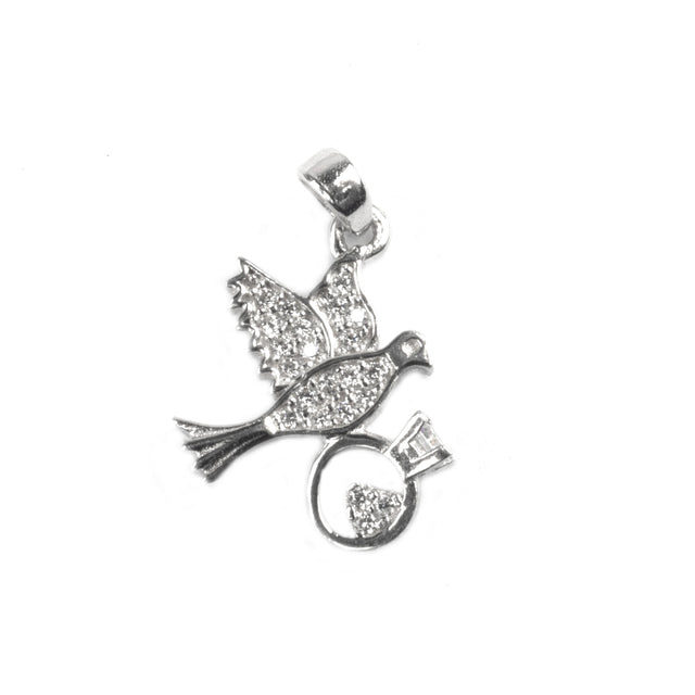 Pandantiv Porumbel cu inel, Argint 925, 2 x 1 cm - vivimall.ro