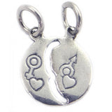 Pandantiv din Argint 925 Jolie Silver, Model Soare si Luna, 18 x 12 mm, 1.2 g - vivimall.ro