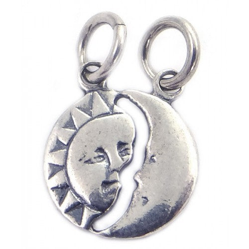 Pandantiv din Argint 925 Jolie Silver, Model Soare si Luna, 18 x 12 mm, 1.2 g - vivimall.ro