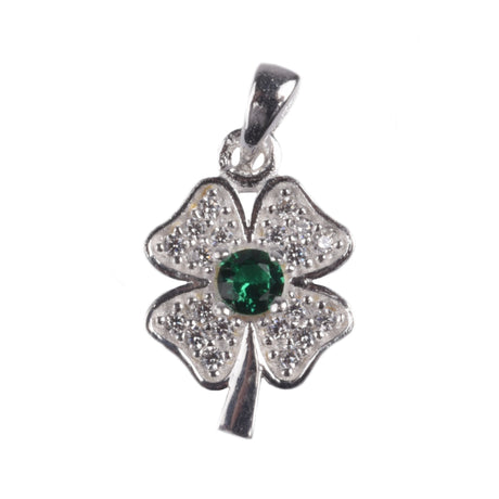 Pandantiv Trifoi cu Pietre, Argint 925, 1.7 x 1 cm - vivimall.ro