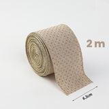 Panglica de Craciun pentru Decor Brad, Flippy, Panglica Decorativa de Craciun pentru Funde, Imprimeu Puncte Aurii, 200 x 6.3 m, Khaki - vivimall.ro