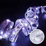 Arany karácsonyi LED szalag, 1 m hosszú, 10 LED, elemekkel, menő