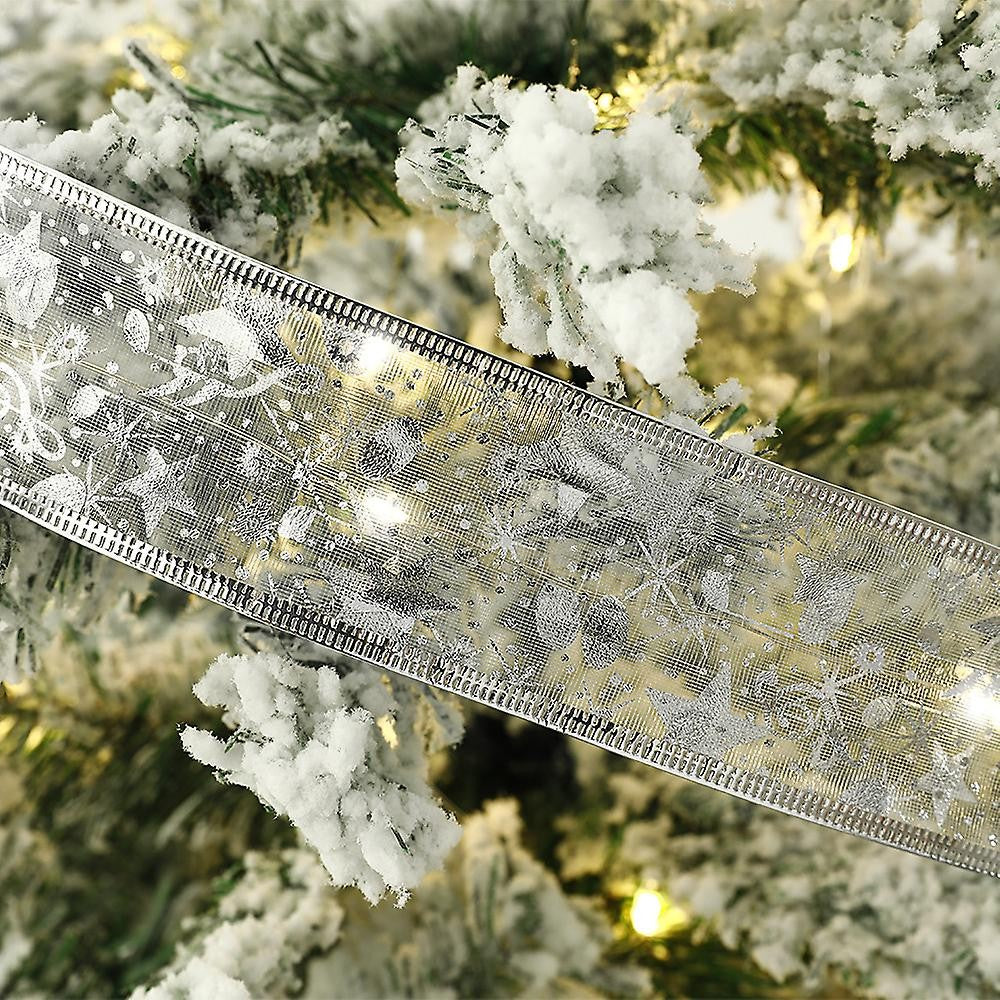 Panglică LED de Crăciun Vivimall Aurie, lungime 4 m, 40 LED-uri, Baterii, Alb Rece - vivimall.ro