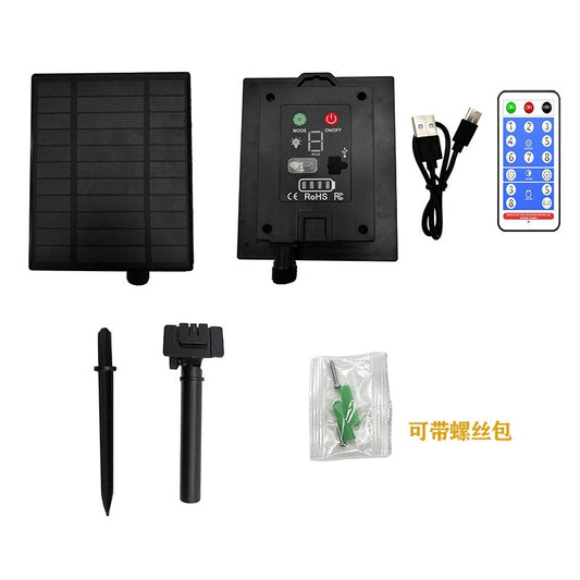 Panou Solar Pentru Instalatii Craciun, 31V, 500 mAh, Acumulator de 2400 mAh, 8 Jocuri de lumini, 14 cm x 11 cm - vivimall.ro