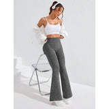 Pantaloni sport damă Vivimall gri închis, ținută casual și sport, vedere spate, mărime L