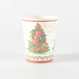 Set 10 Pahare, Vivimall, Imprimeu Brad de Craciun, din Carton, 250 - 300 ml, 7.5 x 8.4 x 5.3 cm, Multicolor - vivimall.ro