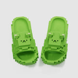 Papuci Casual pentru Adolescenti, Flippy, Model Unisex de Forma Pixel, Rezistenti Usori si Moi din Spuma EVA Antiderapanti, Marime 38-39, Verde deschis - vivimall.ro