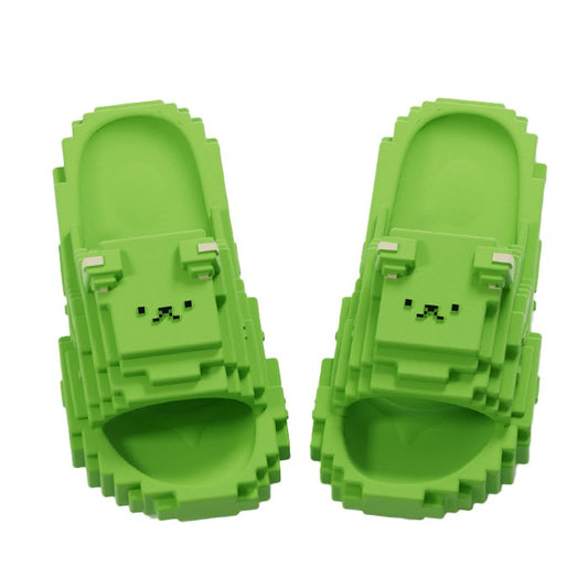 Papuci Casual pentru Adolescenti, Vivimall, Model Unisex de Forma Pixel, Rezistenti Usori si Moi din Spuma EVA Antiderapanti, Marime 36-37, Verde deschis - vivimall.ro