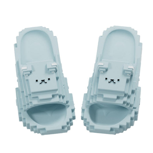Papuci Casual pentru Adolescenti, Vivimall, Model Unisex de Forma Pixel, Rezistenti Usori si Moi din Spuma EVA Antiderapanti, Marime 36-37, Albastru deschis - vivimall.ro