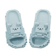 Papuci casual unisex cu model pixelat din spumă EVA, culoare albastru deschis, mărime 38-39, vedere frontală