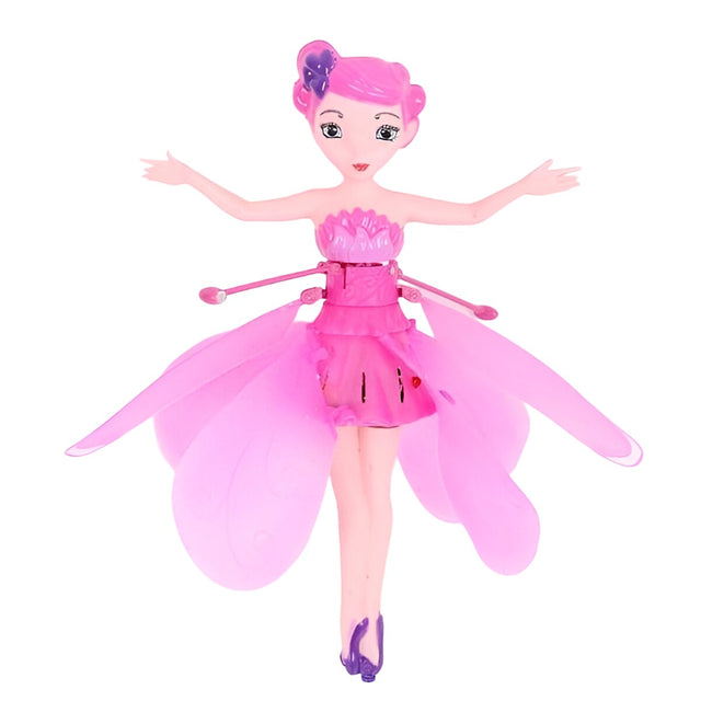 Papusa Zana Zburatoare, Vivimall, Jucarie cu Senzor pentru Coordonarea Miscarilor, Incarcare USB, cu Lumini, 19x6.5 cm, Roz - vivimall.ro