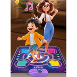 Jucarie Interactiva, Vivimall, Covor Muzical de Dans, 4-6 Ani, Bluetooth, 4 Moduri, 90 x 90 cm, Mov - vivimall.ro