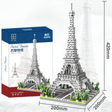 Set de Constructie Turnul Eiffel, Vivimall, 6 Ani, Ornament Creativ, 42x20x20 cm, 649 de Piese, Gri - vivimall.ro