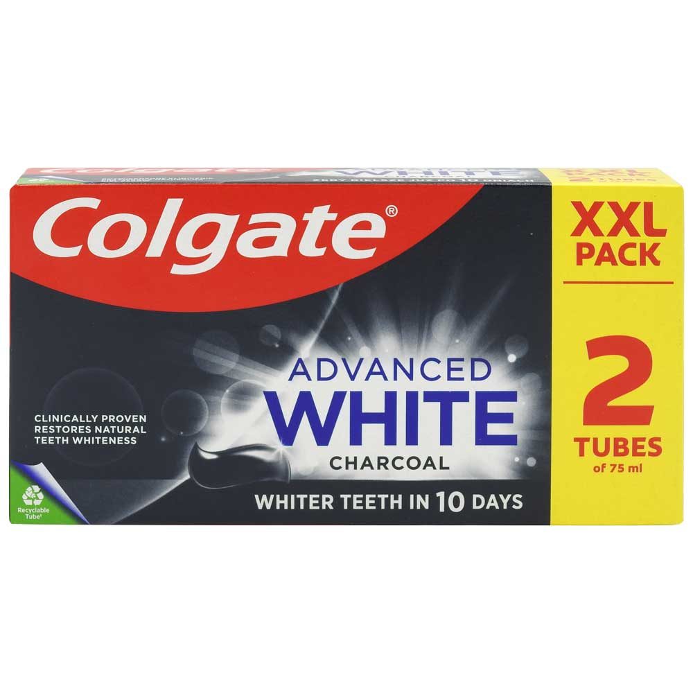 Colgate Advanced White Charcoal fogkrém, 2 x 75 ml