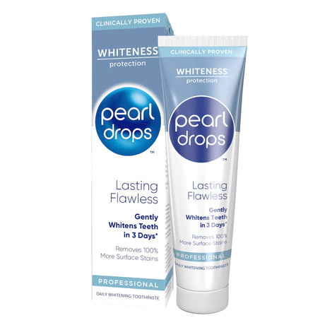 Pastă de dinți Pearl Drops Lasting Flawless 75ml pentru albire avansată și protecție smalț, vedere frontală tub