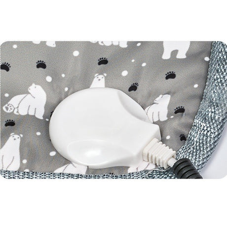 Patura electrica pentru animale de companie, perna pentru caini, 45 x 45 cm, 25W, -2 trepte de reglaj perna pentru pisici, anti-alunecare, Gri - vivimall.ro