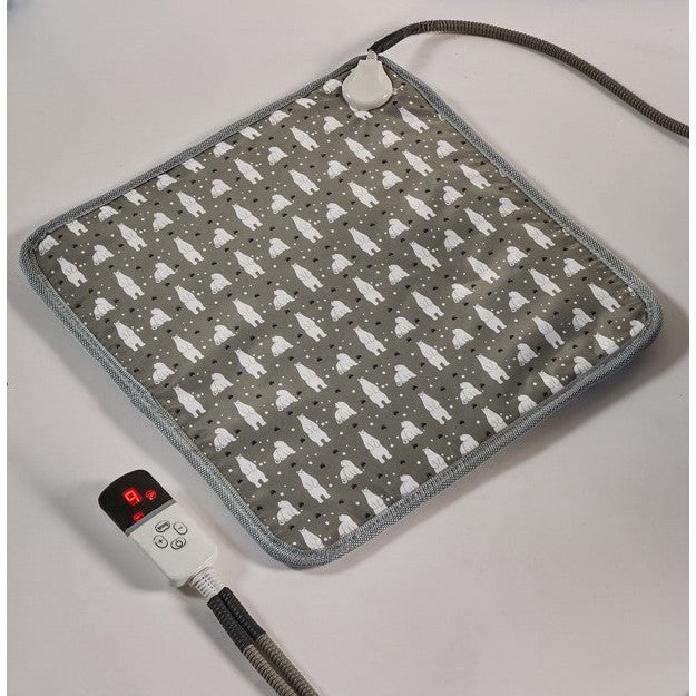 Patura electrica pentru animale de companie, Vivimall, perna pentru caini, 45 x 45 cm, 28 W, 3 trepte de reglaj, perna pentru pisici, Anti-Alunecare, Gri - vivimall.ro