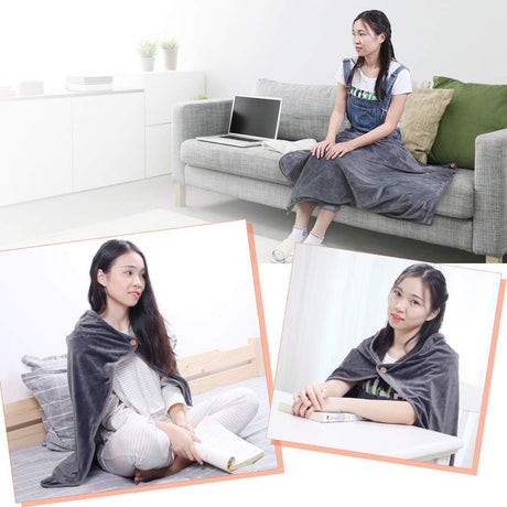 Patura - Șal gri cu sursa de incalzire incarcare USB - vivimall.ro