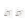 Set 2 Carlige Adezive Transparente, Vivimall, Rezistente la Apa, 5 kg, Plastic, 6x6x4 cm - vivimall.ro