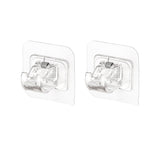 Set 2 Carlige Adezive Transparente, Vivimall, Rezistente la Apa, 5 kg, Plastic, 6x6x4 cm - vivimall.ro