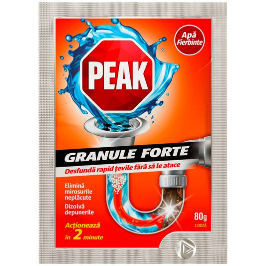 Peak Out Duguláselhárító granulátum mosogatóhoz 80 g Forró víz