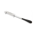 Peeler 2in1 pentru Legume si Fructe, Vivimall, Multifunctional, cu 2 Lame de Curatati si Feliat, Varf Ascutit pentru Gaurit, 18 cm, din Otel Inoxidabil, Argintiu/Negru - vivimall.ro