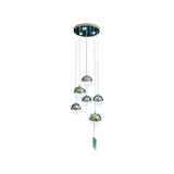 Lustra Led Suspendata Cu Telecomanda Jeremias, 6 Elemente, Lumina Rece/Calda/Neutra, Dimabila - vivimall.ro