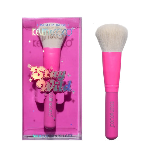 Pensula de Machiaj, KEVIN & COCO, Stay Wild, 14 x 4 x 1.5 cm, Roz - vivimall.ro