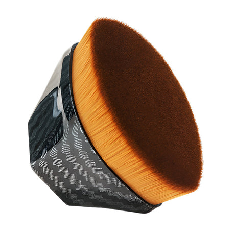 Pensula kabuki plata pentru fond de ten, Vivimall, negru 6x3.8x4.2 cm, Cutie Protectie - vivimall.ro