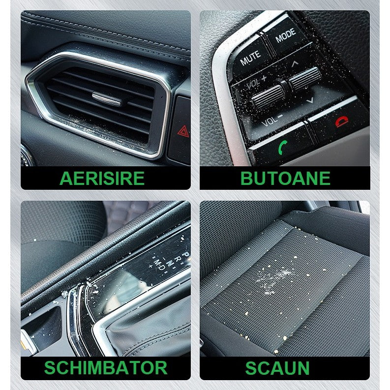 Pensula Multifunctionala, Vivimall, Pentru Machiaj sau Indepartat Praful din Masina, Par Sintetic, cu Capac de Protectie, Negru - vivimall.ro