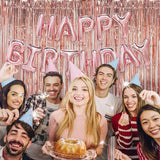 Perdea Franjurata, Vivimall, Model Decor Petrecere, pentru Fundal de Poze, Amenajare Colorata a Petrecerii, Dimensiune 100x200 cm, Roz Auriu - vivimall.ro