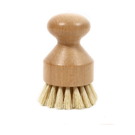Perie de Curatat Vase si Alimente, Vivimall, din Lemn de Bambus, 8 x 5 cm, Perie din Sisal, Maro - vivimall.ro