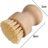 Perie de Curatat Vase si Alimente, Vivimall, din Lemn de Fag, 8 x 5 cm, Perie din Sisal, Bej - vivimall.ro